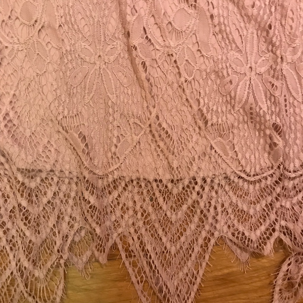 Francesca’s Dusty Pink Flapper Style Lace Dress